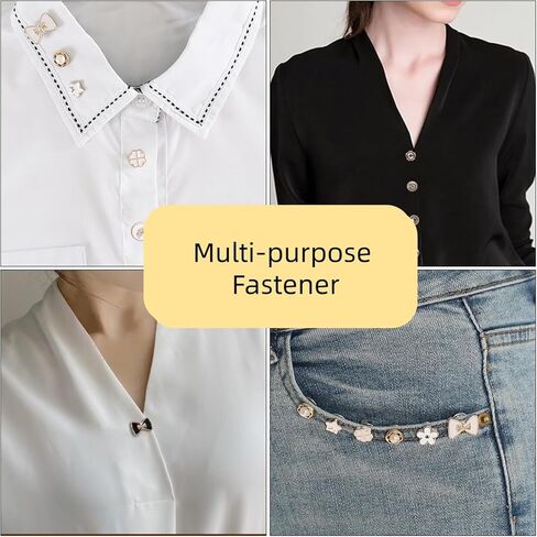 30 PCS Women Shirt Brooch Buttons No-Sew Invisible Pearl Brooch Buttons Cover Up Lapel Pins Blouse Modesty Pin Prevent Accidental Exposure Decorative Pins for DIY Cardigan Bag Dress Clothes in Saudi Arabia