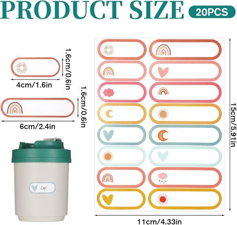 320Pcs Baby Bottle Labels for Daycare, Name Labels for Daycare Essentials, Waterproof Self Laminating Name Stickers, Reusable Write On Tags for School Essentials, Food Containers and Milk Bottles in Saudi Arabia