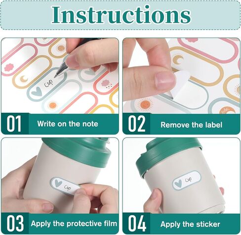 320Pcs Baby Bottle Labels for Daycare, Name Labels for Daycare Essentials, Waterproof Self Laminating Name Stickers, Reusable Write On Tags for School Essentials, Food Containers and Milk Bottles in Saudi Arabia