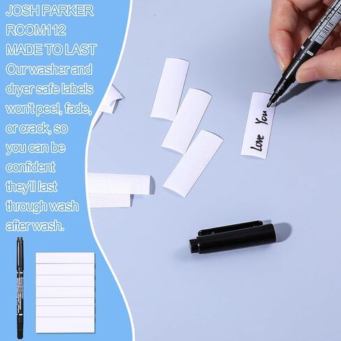 100pcs Iron on Name Tags for Clothing, Iron on Name Labels Tags, Fabric Labels Washable Names Tag for Daycare, Nursing Home, Camp, School, Laundry in Kuwait