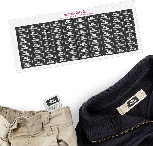 Mabel’s Labels Tag Mates Stick-On Clothing Labels – Laundry-Safe Kids' Name Labels That Peel and Stick to Clothing Care Tags. (Ash) in Saudi Arabia