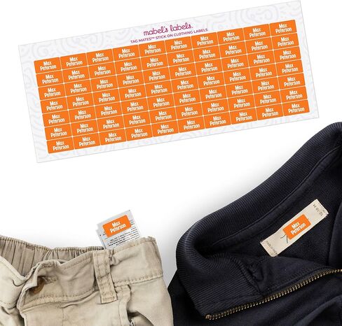 Mabel’s Labels Tag Mates Stick-On Clothing Labels – Laundry-Safe Kids' Name Labels That Peel and Stick to Clothing Care Tags. (Ash) in Saudi Arabia