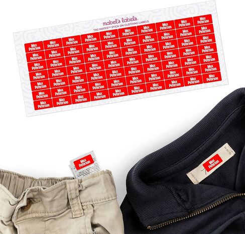 Mabel’s Labels Tag Mates Stick-On Clothing Labels – Laundry-Safe Kids' Name Labels That Peel and Stick to Clothing Care Tags. (Ash) in Saudi Arabia
