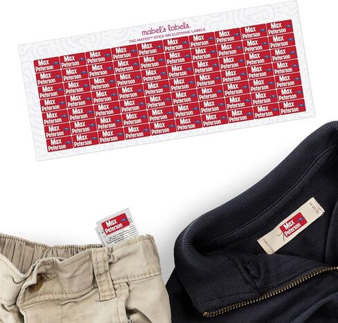 Mabel’s Labels Tag Mates Stick-On Clothing Labels – Laundry-Safe Kids' Name Labels That Peel and Stick to Clothing Care Tags. (Ash) in Saudi Arabia