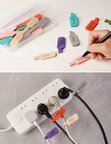 Cable Labels Large Size, Multi-Color (40-Pack) Write On Cord Tags for Organizing Wires and Identification,Reusable and Versatile for Multiple Purposes - 8Color in Saudi Arabia
