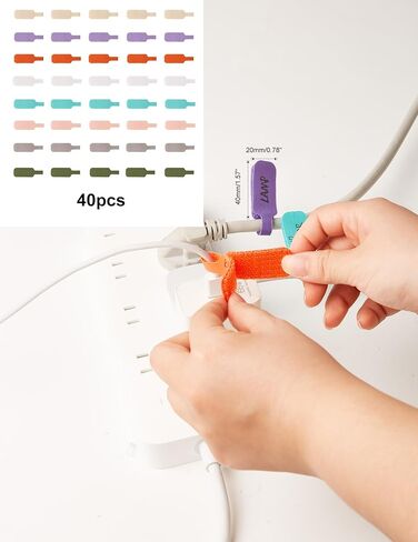 Cable Labels Large Size, Multi-Color (40-Pack) Write On Cord Tags for Organizing Wires and Identification,Reusable and Versatile for Multiple Purposes - 8Color in Saudi Arabia