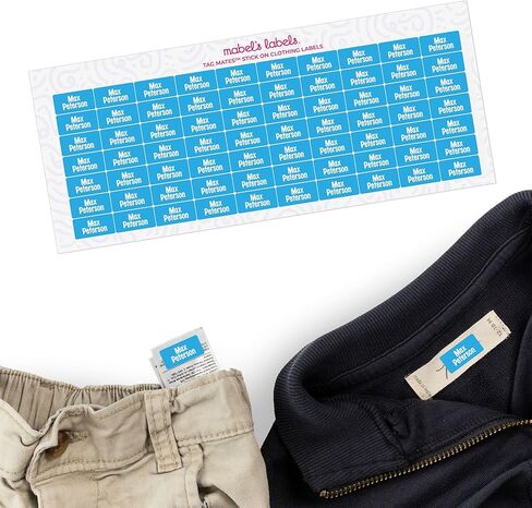 Mabel’s Labels Tag Mates Stick-On Clothing Labels – Laundry-Safe Kids' Name Labels That Peel and Stick to Clothing Care Tags. (Ash) in Saudi Arabia