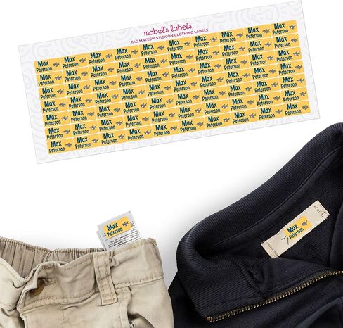 Mabel’s Labels Tag Mates Stick-On Clothing Labels – Laundry-Safe Kids' Name Labels That Peel and Stick to Clothing Care Tags. (Ash) in Saudi Arabia