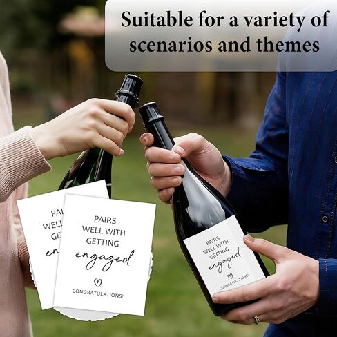 8 Pcs Engagement Wine Bottle Labels, Pairs Well with Getting Engaged Wine Stickers, Engagement Party Decorations Gifts for Her Him, Newly Wedding Panning Supplies in Kuwait