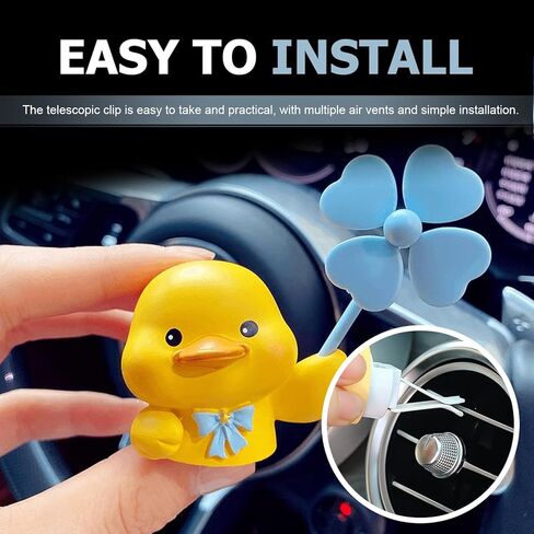 1 PC Cute Duck Car Air Vent Clip, Animal Air Fresheners Clip, Rotating Windmill Dashboard Vent Trim Aroma Diffuser Outlet Decoration Accessories, Universal for Most Cars in Saudi Arabia