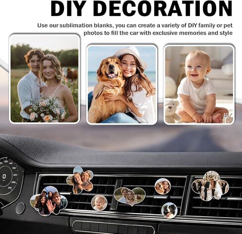 16PCS Sublimation Car Air Vent Blanks,Multi-Style Sublimation Blanks Car Air Vent Clips for DIY Decoration,Car Vent Clips & Sublimations Accessories for Portraits,Photos in Saudi Arabia