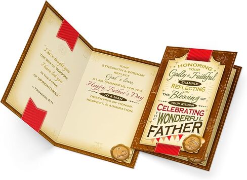 Prime Greetings Religious Father's Day Card, Made in America, Eco-Friendly, Thick Card Stock with Premium Envelope 5in x 7.75in, Packaged in Protective Mailer in Kuwait