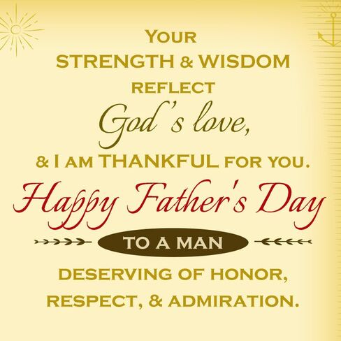 Prime Greetings Religious Father's Day Card, Made in America, Eco-Friendly, Thick Card Stock with Premium Envelope 5in x 7.75in, Packaged in Protective Mailer in Kuwait