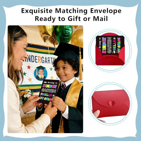 Kindergarten Graduation Card - 2026 Kindergarten Graduation Gift Cards for Kids Boys Girls, Pre-k Preschool Graduation & First Grade Back to School Cards Hello 1st Grade Card with Envelope in Saudi Arabia