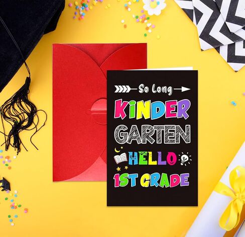 Kindergarten Graduation Card - 2026 Kindergarten Graduation Gift Cards for Kids Boys Girls, Pre-k Preschool Graduation & First Grade Back to School Cards Hello 1st Grade Card with Envelope in Saudi Arabia