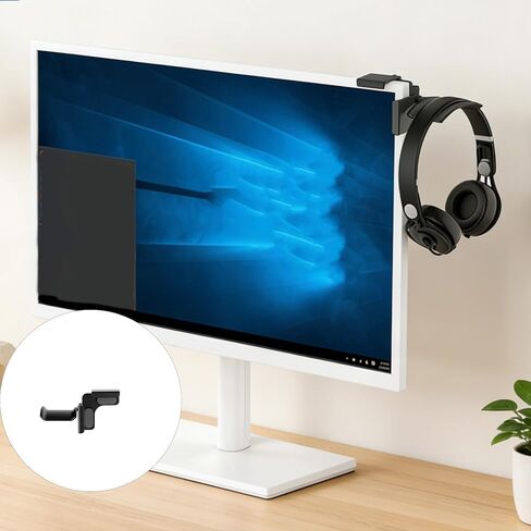 Clip on Headphone Hanger for Monitor Safely Hold Headphone Space Saving Easy Installation Desk Organization Accessories Stand for Screen in Saudi Arabia