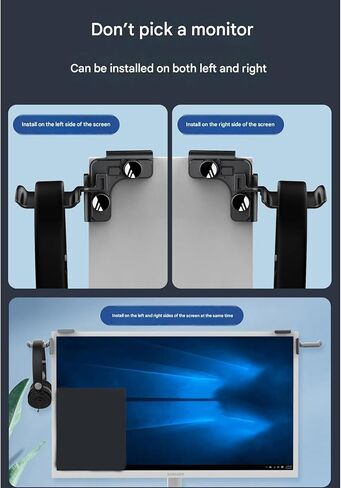 Clip on Headphone Hanger for Monitor Safely Hold Headphone Space Saving Easy Installation Desk Organization Accessories Stand for Screen in Saudi Arabia
