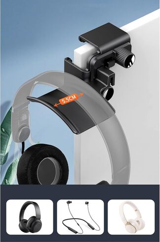 Clip on Headphone Hanger for Monitor Safely Hold Headphone Space Saving Easy Installation Desk Organization Accessories Stand for Screen in Saudi Arabia