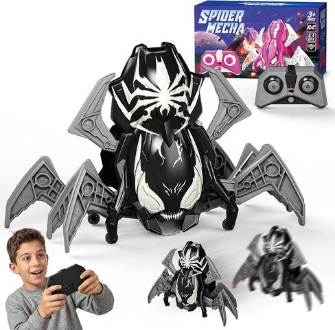 Agard Remote Control Spider Robot Toy - 2.4 GHZ RC Spider Toys, Realistic Remote Control Animal - Kids Valentines Gifts Toys for 3 4 5 6 7 8 9 Year Old(Red Blue) in Saudi Arabia