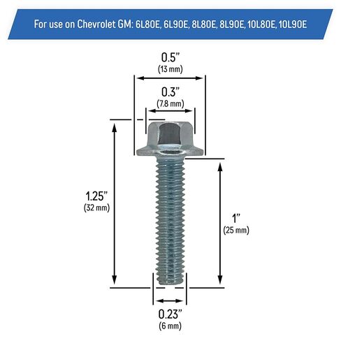 Transmission Pan Bolt Set Replacement for Chevrolet GM - 6L80E, 6L90E, 8L80E, 8L90E, 10L80E, 10L90E (18pk) in Kuwait