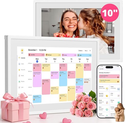 Dragon Touch Digital Calendar 10 inch, Electronic Wall Calendar with Interactive Touch Screen, Smart Family/Home Gift for Schedule Reminders, Task Rewards, Chort Chart and Digital Picture Frame in Saudi Arabia