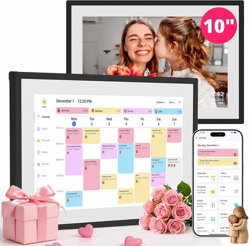 Dragon Touch Digital Calendar 10 inch, Electronic Wall Calendar with Interactive Touch Screen, Smart Family/Home Gift for Schedule Reminders, Task Rewards, Chort Chart and Digital Picture Frame in Saudi Arabia