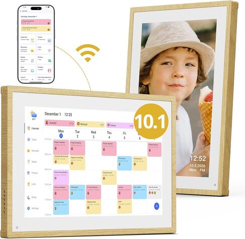 Dragon Touch Digital Calendar 10 inch, Electronic Wall Calendar with Interactive Touch Screen, Smart Family/Home Gift for Schedule Reminders, Task Rewards, Chort Chart and Digital Picture Frame in Saudi Arabia