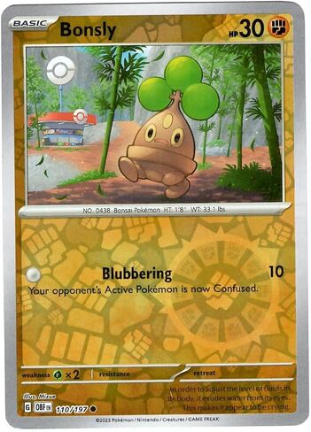 Pokemon - Bonsly 110/197 - Obsidian Flames - Reverse Foil - Single Card - Baby Pokemon in Kuwait