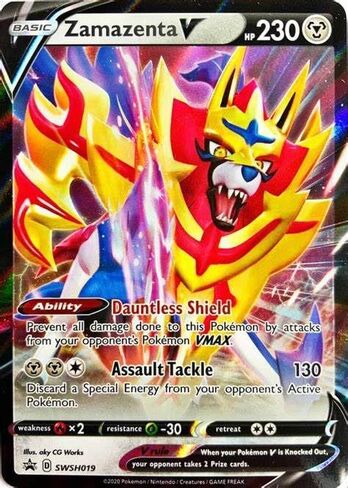 Pokemon – Zamazenta V SWSH019 – Black Star Promo – Foil Single Card in Kuwait