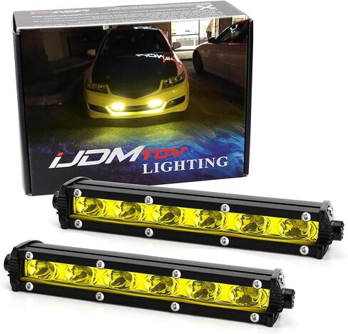 iJDMTOY Amber Yellow 18W High Power LED Daytime Running Light Kit w/Relay Wire Harness, Universal Fit Compatible with Car, Truck, SUV, etc in Kuwait