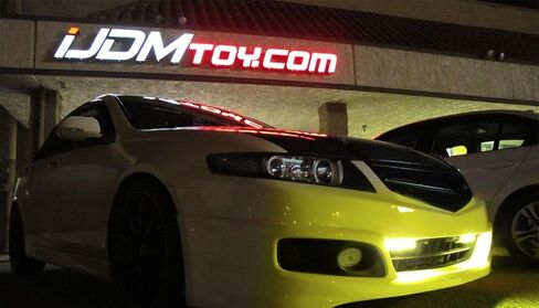 iJDMTOY Amber Yellow 18W High Power LED Daytime Running Light Kit w/Relay Wire Harness, Universal Fit Compatible with Car, Truck, SUV, etc in Kuwait