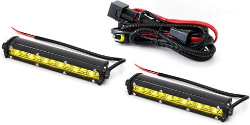 iJDMTOY Amber Yellow 18W High Power LED Daytime Running Light Kit w/Relay Wire Harness, Universal Fit Compatible with Car, Truck, SUV, etc in Kuwait