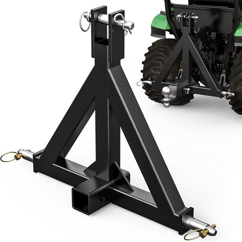 AUTOSAVER88 3 Point Hitch Receiver with 2" Receiver Trailer Hitch for Tractor Quick Hitch Drawbar Category 1 Attachments Fit for Kubota, John Deere,Kioti, Yanmar,NorTrac, BX, LM25H, WLM Tractor, Black in Kuwait