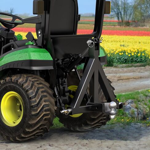 AUTOSAVER88 3 Point Hitch Receiver with 2" Receiver Trailer Hitch for Tractor Quick Hitch Drawbar Category 1 Attachments Fit for Kubota, John Deere,Kioti, Yanmar,NorTrac, BX, LM25H, WLM Tractor, Black in Kuwait