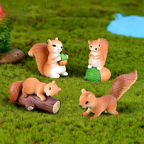 8 Pcs Squirrel Figures Animal Character Toys Cake Toppers, Squirrel Fairy Garden Miniature Figurines Collection Playset Christmas Birthday Gift Desk Decorations in Saudi Arabia