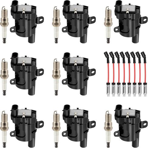 ECCPP UF262 8 Ignition Coils wilth & 3186 SP1020 8 Iridium Spark Plugs & 78736718063 8 Wires coils packs for Cadillac Escalade 5.3L 2002-2005, for Escalade 2002-2006,for Escalade ESV 2003-2006 6.0L in Kuwait