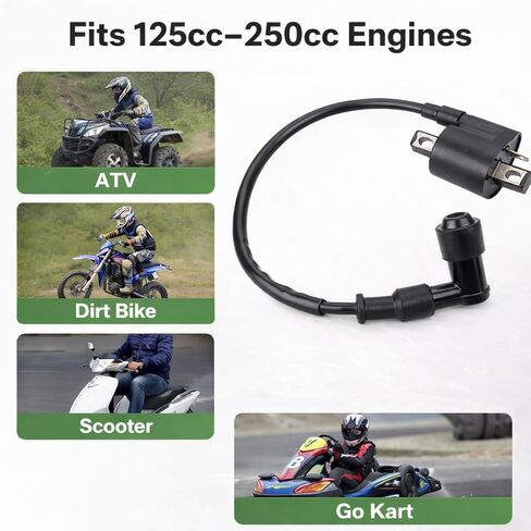 Ignition Coil with Spark Plug Wire for CG125 125cc 150cc 200cc 250cc ATV Pit Bike Dirt Bike Scooter Go Kart, High Output Ignition Coil Replacement Compatible with Taotao Coolster Roketa Sunl SSR in Saudi Arabia