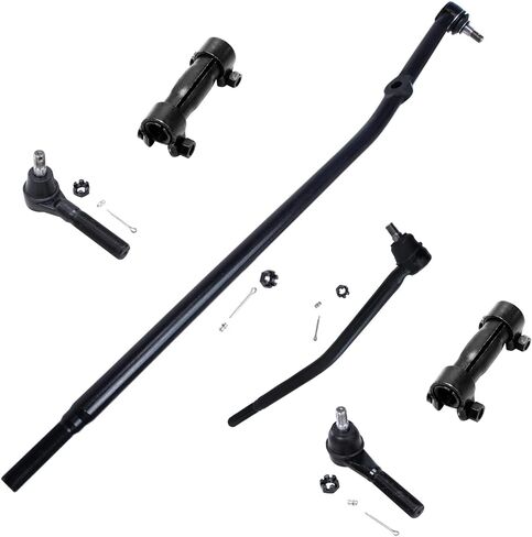 Detroit Axle - Front 6pc Suspension Kit for 2003-2005 Ford E-150 Club Wagon, 1992-2002 E-150 Econoline Club Wagon, 2 Outer Tie Rod Ends 2 Inner Center Links 2 Adjusting Sleeves Replacement in Kuwait