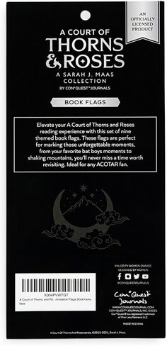 Conquest Journals A Court of Thorns and Roses Book Annotation Flags, 30 Sticky Bookmark Tabs, 9 Bookish Designs, Sarah J. Maas ACOTAR Collection, Gifts for Readers & Book Lovers, Officially Licensed in Kuwait