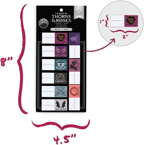 Conquest Journals A Court of Thorns and Roses Book Annotation Flags, 30 Sticky Bookmark Tabs, 9 Bookish Designs, Sarah J. Maas ACOTAR Collection, Gifts for Readers & Book Lovers, Officially Licensed in Kuwait