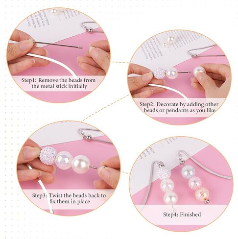 24 Pcs Beadable Bookmarks Bulk DIY Metal Blank Bookmarks to Decorate Beadable Items Beaded Craft Jewelry Bar Pendant Charm Gifts Office Supplies for Book Lover (Silver) in Saudi Arabia