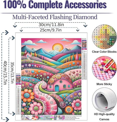 5D Diamond Art Painting, DIY Round Diamond Painting Kits for Adults Beginners, Crystal Rhinestones for Home Wall Decoration Gift,11.8×15.7in in Kuwait