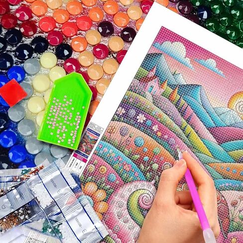 5D Diamond Art Painting, DIY Round Diamond Painting Kits for Adults Beginners, Crystal Rhinestones for Home Wall Decoration Gift,11.8×15.7in in Kuwait