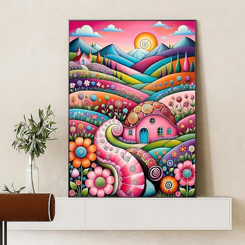 5D Diamond Art Painting, DIY Round Diamond Painting Kits for Adults Beginners, Crystal Rhinestones for Home Wall Decoration Gift,11.8×15.7in in Kuwait