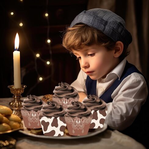 Western Cupcake Liners Cowboy Party Cupcake Decoration 16Pcs Wild West Cupcake Wrappers Rodeo Cake Decorations for Brown Hoedown Theme Birthday Bachelorette Baby Shower Party Supplies in Saudi Arabia