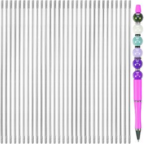 30 Pcs Pen Extenders for Beadable Pens,4.6 Inch Stainless Steel DIY Beaded Pens Extender Rods,Replacement Beadpen Bar Extender Parts for Repair Craft Making Office Supplies Gifts in Kuwait