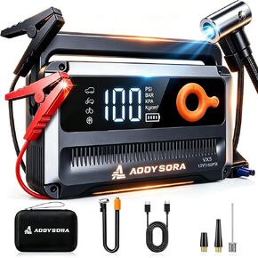 2026 Upgraded 16-in-1 Jump Starter with Air Compressor 8500A 160PSI 65W Charging, Portable Car Battery Jump Starter (All Gas/12L Diesel) Jump Box with Auto-Shutoff Tire Inflator, Smart Jumper Cables in Saudi Arabia