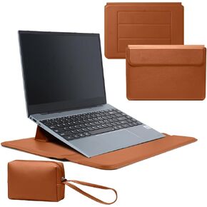 15-16 Inch Laptop Sleeve Case with Stand Feature Cover PU Leather Slim Bag for MacBook Air 15"/MacBook Pro 16" 2025-2021/Dell/Lenovo/HP/ASUS/Huawei/Samsung/Microsoft Laptop Case (Black) in Saudi Arabia