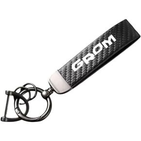 Motorcycle Key Ring Carbon Fiber Key for Honda MSX125 Grom Leather Key Chain Anti-Lost Ring Keyring Lanyard Moto Accessories in Kuwait