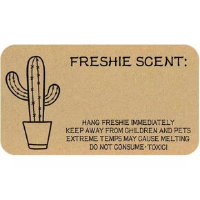 500 Pcs Kraft Western Cactus Car Scented Aroma Bead Care and Scent Labels 1.25×2.25 inch Homemade Car Air Freshener Care and Scent Label Stickers in Kuwait